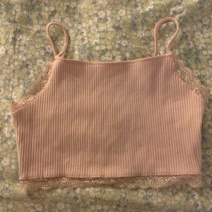 Light Pink Lace Tank Top